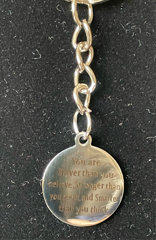 Steel Inspirational Key Ring