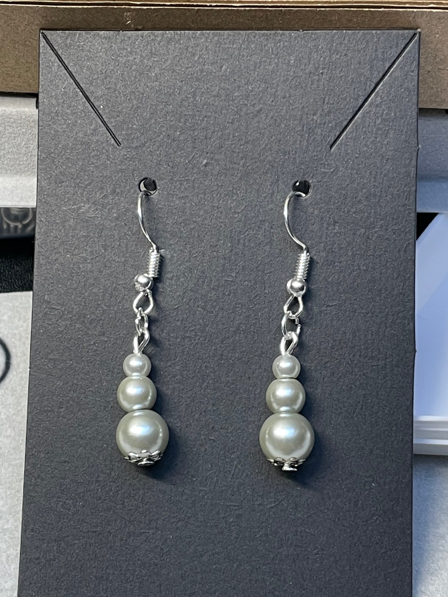 Imitation Pearl Silver Plated Earrings