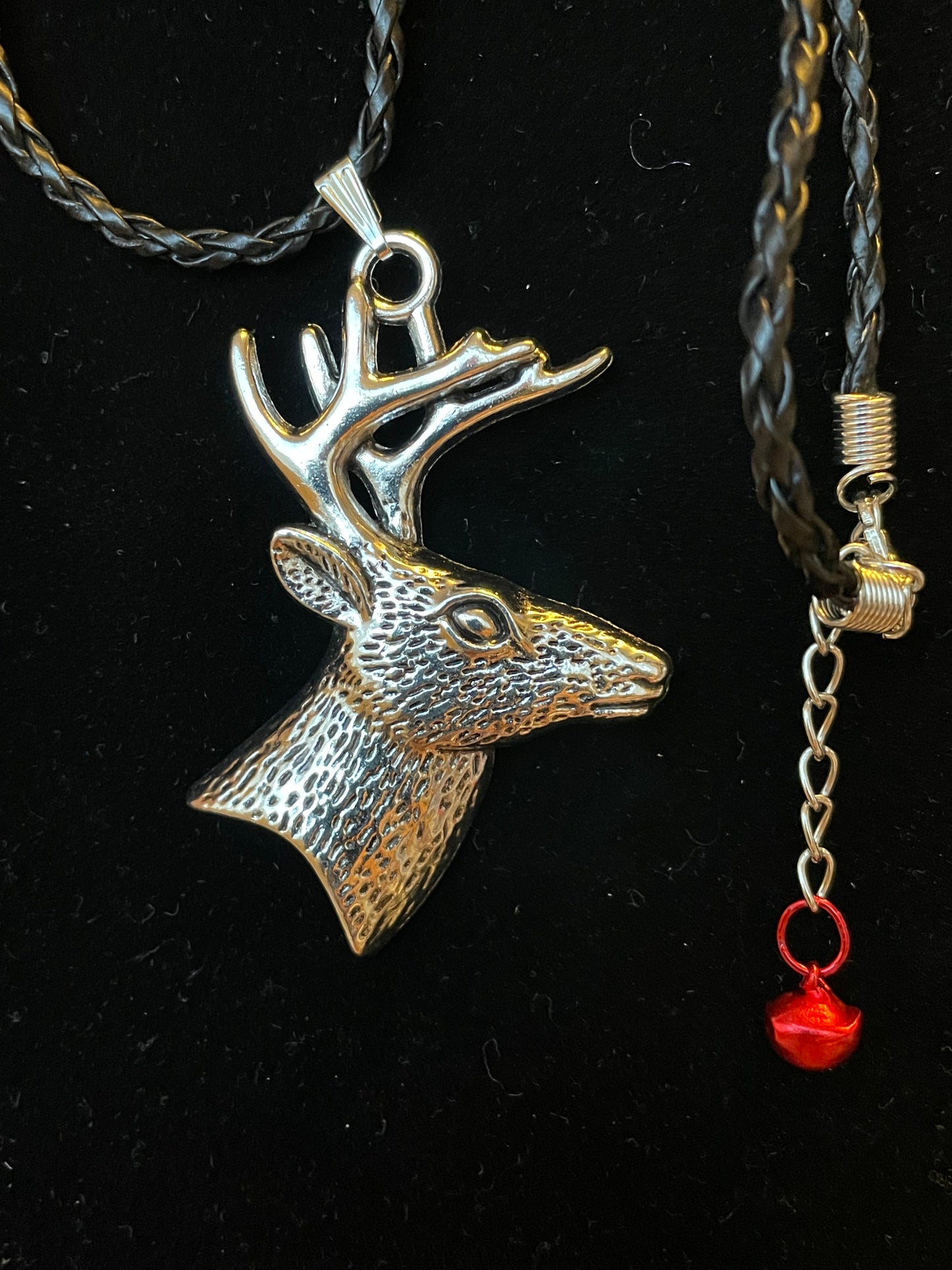 Tibetan Silver large Reindeer Necklace