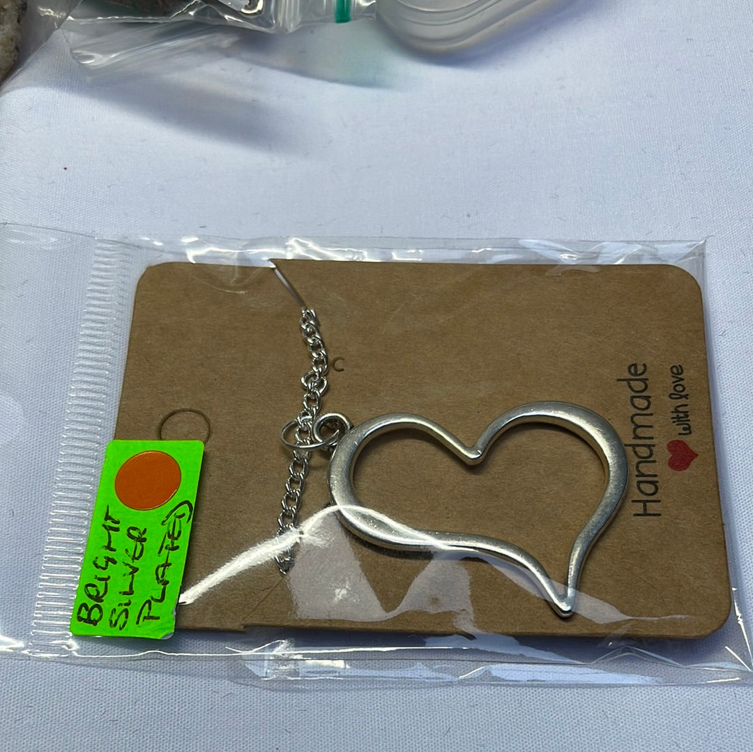 Silver Plated Large Heart Necklace